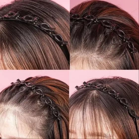 Tiara /Bandas de dupla camada presilha bandas de cabelo plástico trançado