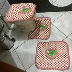 Kit Tapete de Banheiro, Jogo de tapete de Banheiro 3PÇ 100% Algodão. Tapete de Banheiro 3 Peças