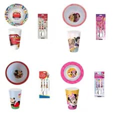Kit Infantil Personagens 3 Peças | Bowl, Copo e Talheres