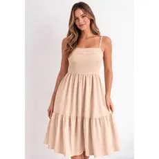 Vestido Midi De Alcinha Elegante Com lastex Nas Costas