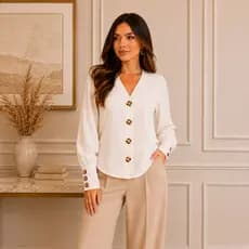 Blusa Feminina Manga Longa Camisa Social Elegante Com Botoes Moda Inverno Camisa Feminina