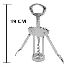 Saca Rolhas de Vinhos Abridor Porto Original Line Aço Inox Reforçado 19cm