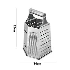 Ralador de legumes, queijo e frutas multiuso 6 faces 22cm em aço inox para cozinha