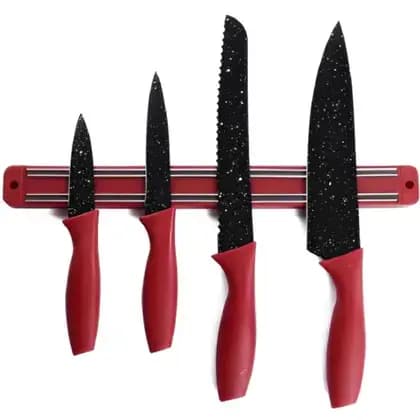 Kit de Facas de Cozinha Aço inoxidável com Barra Magnética Wincy – 5 Peças Profissionais