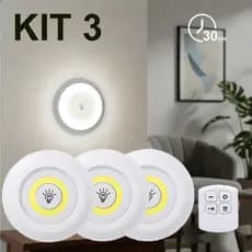 Kit 3/6/9  Lâmpada Luz Noturna Com Sensor LED COB Carregamento Bateria Com Controle Remoto