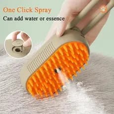 Cor Caque/Branco Escova A Vapor Para Gatos Cães 3 Em 1 Escovas Elétricas De Pêlos Pentes De Massagem