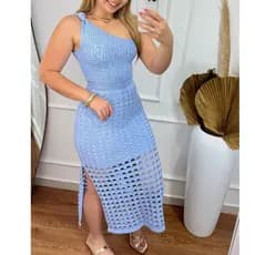 Conjunto Saia Feminina Tricot Modal Cropped Forrada
