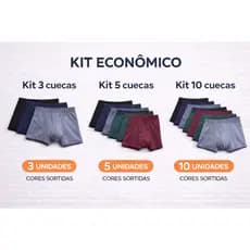 Kit Cuecas Boxer Masculina Algodão Conforto Premium Escolha o Seu
