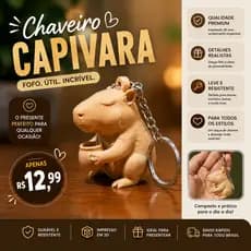 Chaveiro Capivara Impressão 3D Personalizado Presente Criativo Fofo