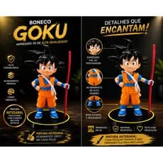 Boneco Goku Infantil Dragon Ball Z Action Figure Impressão 3D Pintura Artesanal