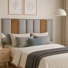 Kit de Até 12 Peças Cabeceira Modular + Painel Ripado MDF Para Cama Box Casal King Queen