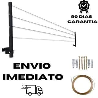 Varal Roupa Articulável de Aluminio de Parede Até 80Kg Praticidade no dia a dia + KIT INSTALAÇÃO