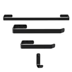 Kit de Banheiro Completo 4 Peças em Metal – Suportes Porta Toalhas e Acessórios de Banho