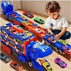 Maleta Caminhão Dinossauro com 12/18/24 Carrinhos – Brinquedo Infantil Divertido e Presente Ideal