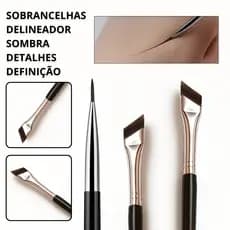 Pincel Chanfrado Fino para Delineador e Sobrancelhas – Precisão, Detalhes, Sombra e Definição