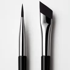 Kit 2 Pincéis Ultrafinos Chanfrados para Maquiagem – Delineador, Sobrancelhas, Sombra e Olhos