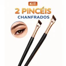 Kit 2 Pincéis Chanfrados de Alta Precisão – Delineador Impecável, Sobrancelhas Naturais e Definição Perfeita