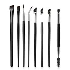 Kit 8 Pincéis de Maquiagem Profissional para Olhos e Sobrancelhas – Ultra Precisão