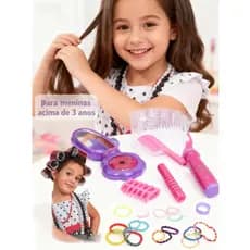 DLI Kit de Beleza Infantil para Cabelo - Brinquedo Faz de Conta Meninas 3+ Anos Presente de Ano Novo