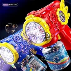 Brinquedo automático para crianças: máquina de bolhas coloridas azul e rosa tricolor 50 ml