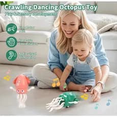 Brinquedo polvo dançante com luzes e música, deita e anda. Presente de Ano Novo para crianças.