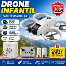 DLI Drone Infantil 4K Com 2 Câmeras Controle Remoto Dobrável Para Crianças
