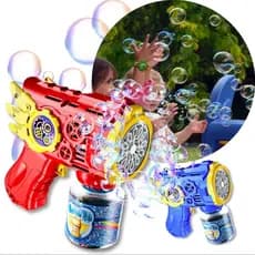 Brinquedo automático para crianças: máquina de bolhas coloridas azul e rosa tricolor