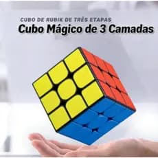 Kit 2 Cubos Mágicos 3x3 Brinquedo Educativo Estimula Cognição Presente para Crianças