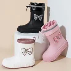 Botas de chuva femininas com boca de feixe 2024 Novo estilo Botas de água femininas antiderrapantes Botas de chuva imper