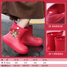 Crianças botas de chuva quentes meninos meninas novos sapatos de borracha à prova dwaterproof água botas antiderrapantes