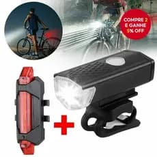 Conjunto de Lanterna de Bicicleta LED Ultra-Leve, Luz Frontal e Traseira Recarregável