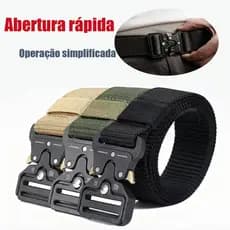 Moda Cinto Largo Masculino Nylon Fivela Liga de Zinco e Engate Rápido