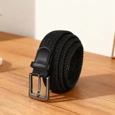 Cinto de negócios masculino em tecido trançado, com ajuste rápido e design elástico cinto