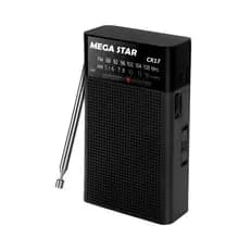RADIO MEGA STAR CX17 BLACK - Recarregável.