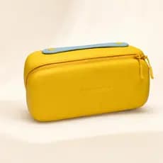 Necessaire Cápsula Feminina Amarela Fungoofun Organizador de Maquiagem Impermeável Premium