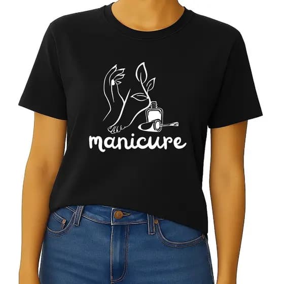 Camisa Profissional Manicure Uniforme Blusa Estampada Profissões