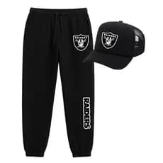 Calça Moletom Flanelado Estilo Jogger Casual Kit Boné Trucker Raiders Academia
