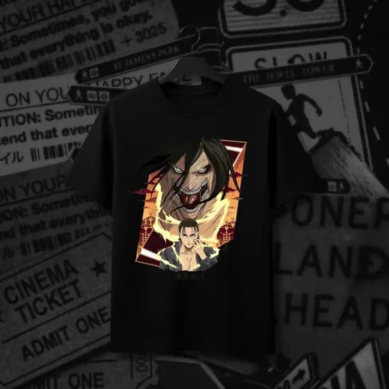 Camiseta Attack On Titan Anime Indie Gigante Original Eren Personagem Unissex