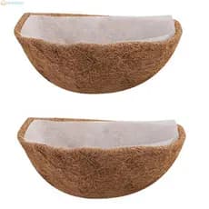 Forros De Cesta De Parede Plantador De Flores Meio Redondo Forro De Coco Círculo Substituição De Fibra Janela