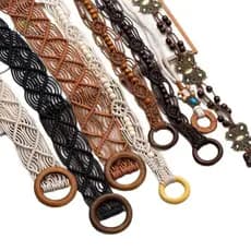 EA & Moda Cinto De Corda De Cintura Tecido Boêmio Retrô Étnico Decorativo Corrente Para Mulheres , Acessório De Casual E