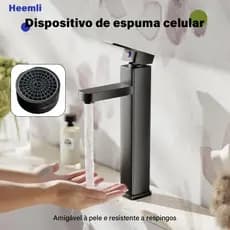 Heemli torneira quadrada preta quente e fria torneira de armário de banheiro preto torneira de pintura