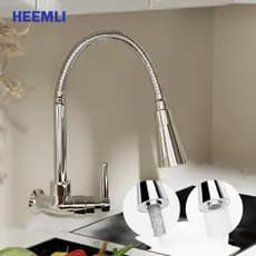 Heemli Torneira Gourmet Cozinha para Parede de Cozinha com Chuveiro Flexível 360° para Pia de Cozinha Gourmet Cromado