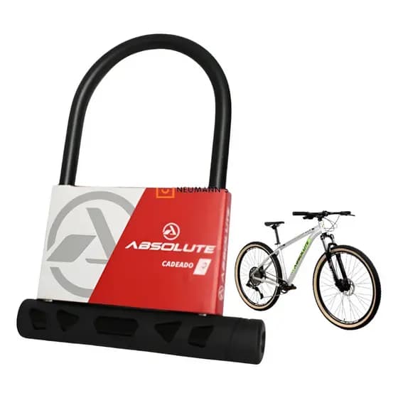 Cadeado U-lock Absolute Original Reforçado Com Chave Moto Bicicleta