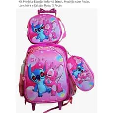 Kit Mochila de Rodinha com Estojo e Lancharia