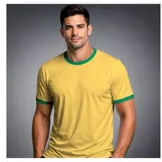 Camisetas  Lisa Premium Slim Algodão Seleção Brasil Preto