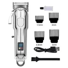 Máquina de cortar cabelo elétrica com visor digital, essencial para homens estilosos para trás profissional