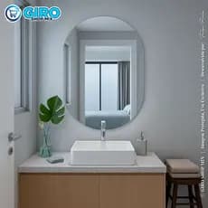 Espelho Oval Orgânico 40x50 Sem LED Moderno Decorativo Banheiro Quarto Sala Parede