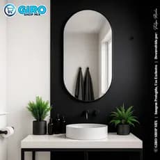 Espelho Oval Orgânico 80x50 cm | Espelho Decorativo Minimalista para Banheiro Sala Quarto