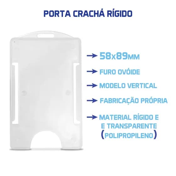 10 UNIDADE Porta Cartão Crachá Rígido Vertical Transparente