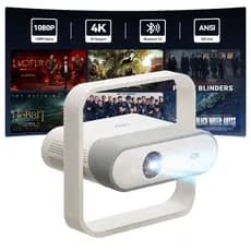 Projetor Inteligente AOC com Resolução Nativa 1080P e Suporte 4K, 15.000 Lúmens, Android 13, WiFi6e BT5.2, Rotação 360°